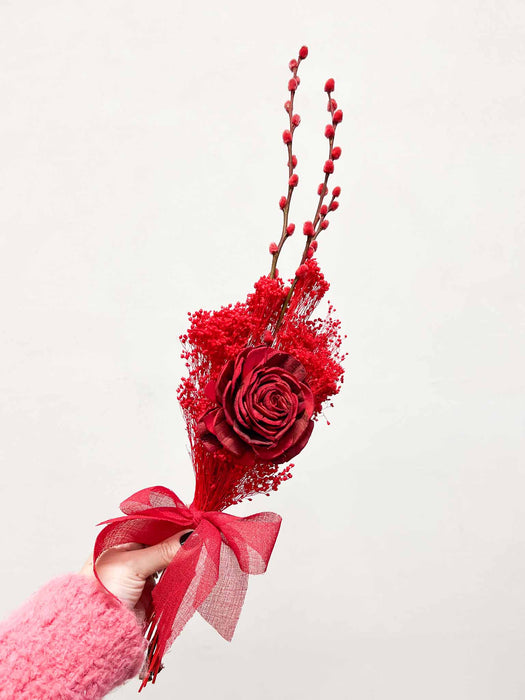 Red dried flowers bouquet » VALENTINO