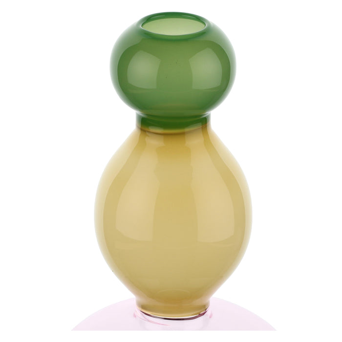 GLASS VASE » Single flower glass vase green top H27,5cm - GOLIARD