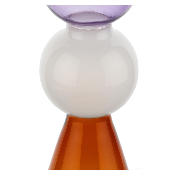 GLASS VASE » Single flower glass vase lilac top H25cm - GENOVEFFA