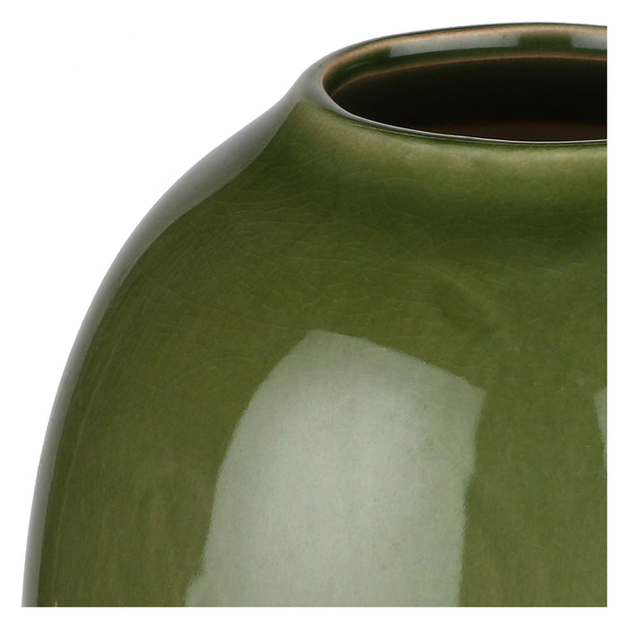 CRAQUELÈ VASE » shaded green h25,5 cm - ROLANDO