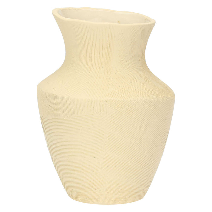 CERAMIC VASE » oblique beige H22cm - MARLOW