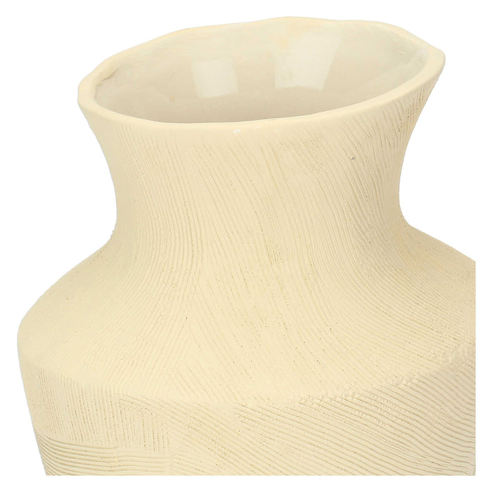 CERAMIC VASE » oblique beige H22cm - MARLOW