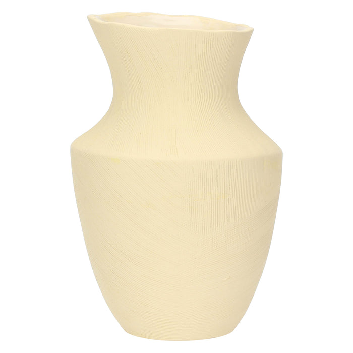 CERAMIC VASE » oblique beige H28cm - LONELLA