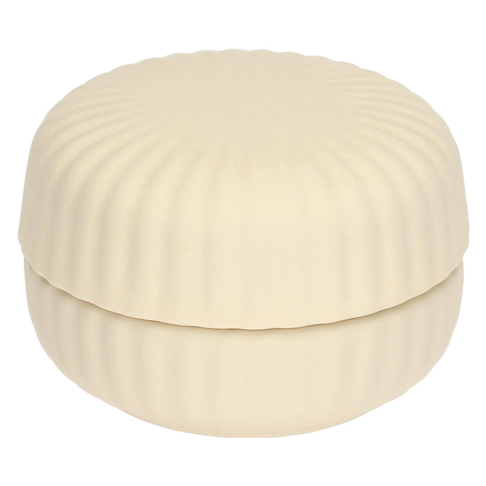 CANDLE » Ivory scented candle in ceramic container with lid 5cm - FREYA