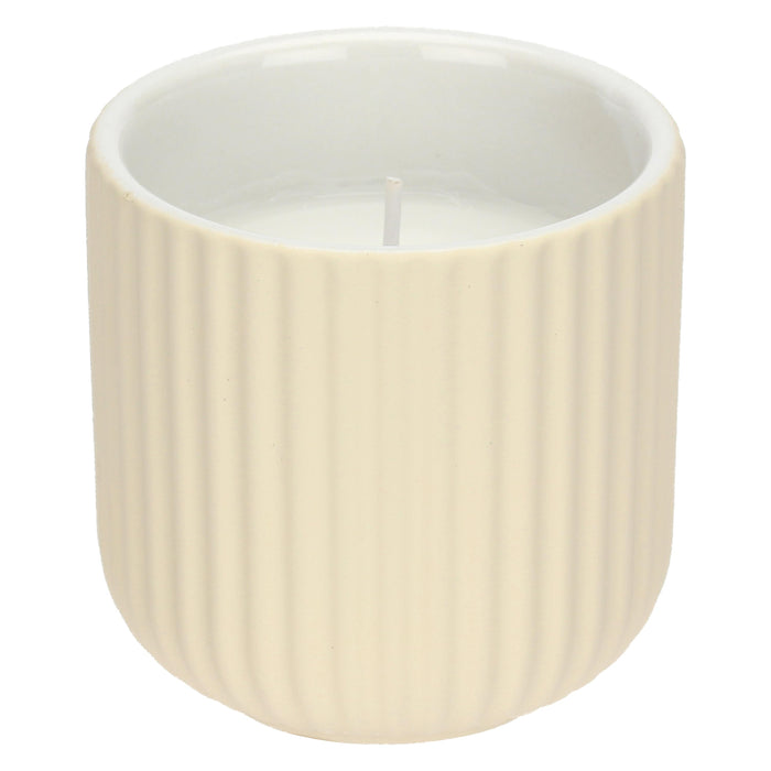 CANDLE » Ivory scented candle in ceramic container with lid 8cm - HAILA