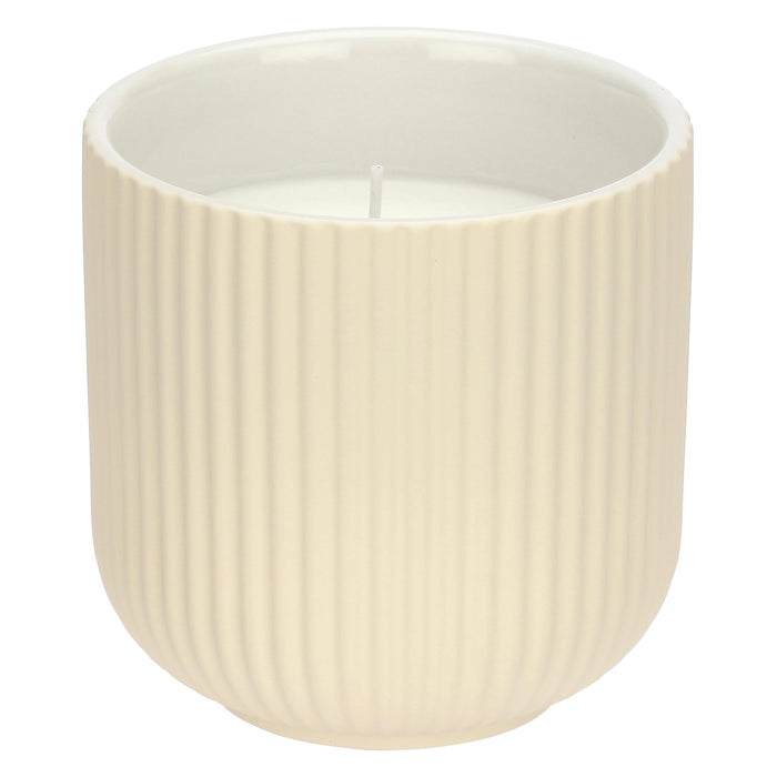 CANDLE » Ivory scented candle in ceramic container with lid 11cm - JAEL