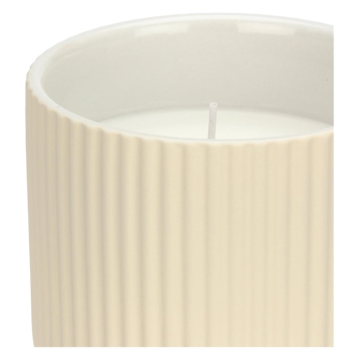 CANDLE » Ivory scented candle in ceramic container with lid 11cm - JAEL