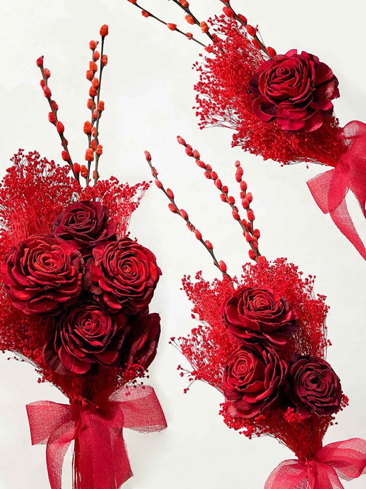 Red dried flowers bouquet » VALENTINO