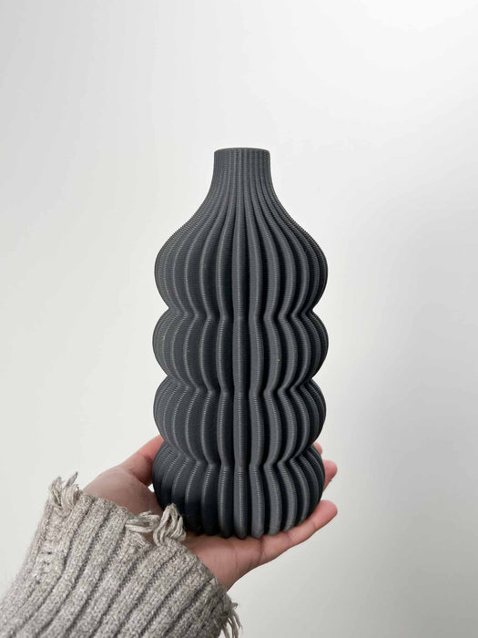 CERAMIC VASE » 3D printed grey h19 cm - KAMAR