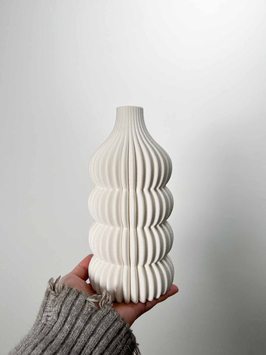 CERAMIC VASE » 3D printed beige h20 cm - KENDRA