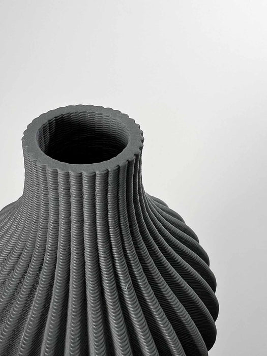 CERAMIC VASE » 3D printed grey h19 cm - KAMAR