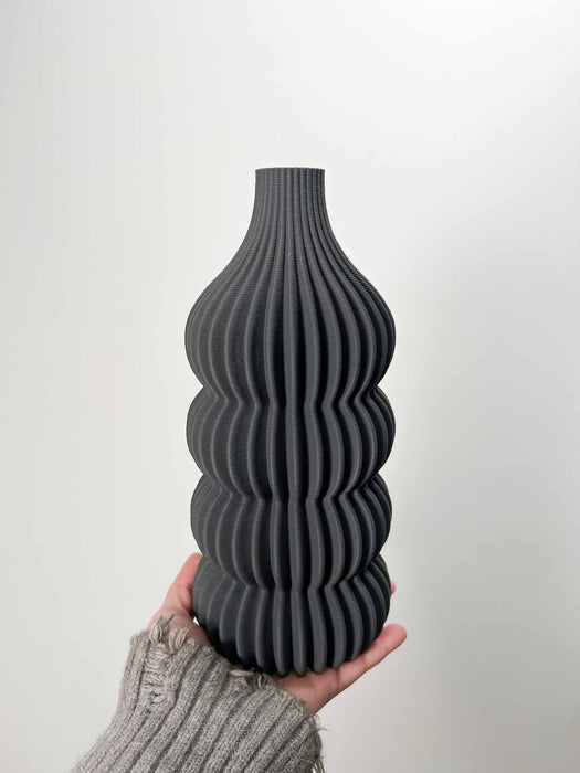 CERAMIC VASE » 3D printed grey h24 cm - JASON