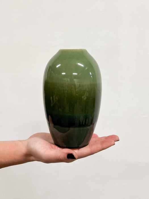 CRAQUELÈ VASE » shaded green h18 cm - NARA